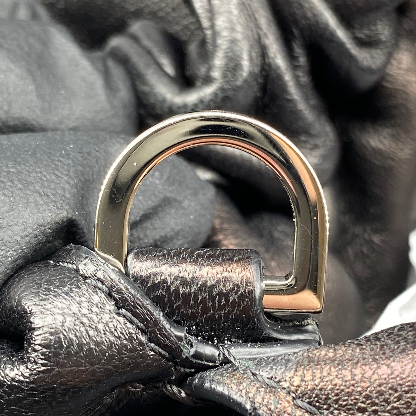 The Row Double Circle Bag Soft Black Leather Shoulder Bag