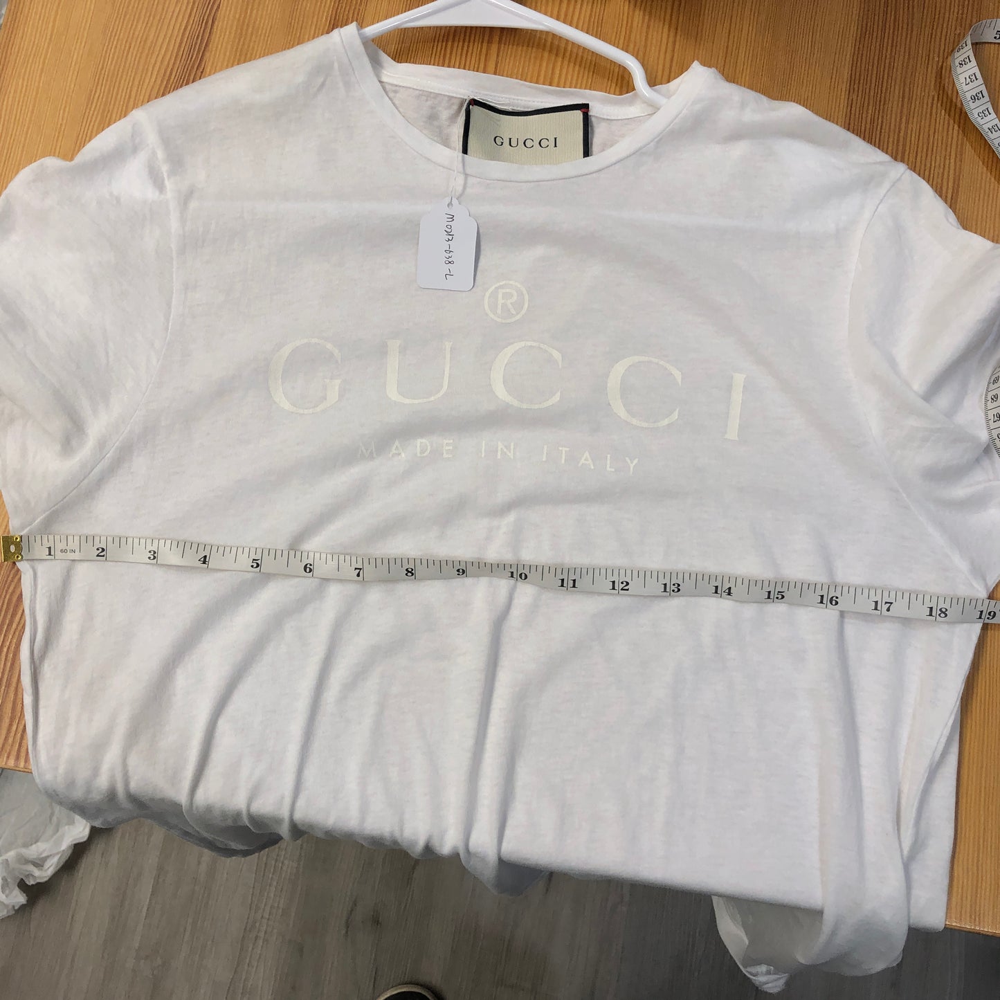Gucci White Logo Embellished T-Shirt Size M