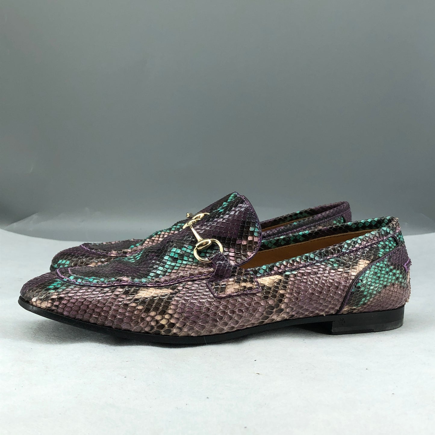 Gucci Python Horsebit Loafers Multicolor Women’s Size 38.5