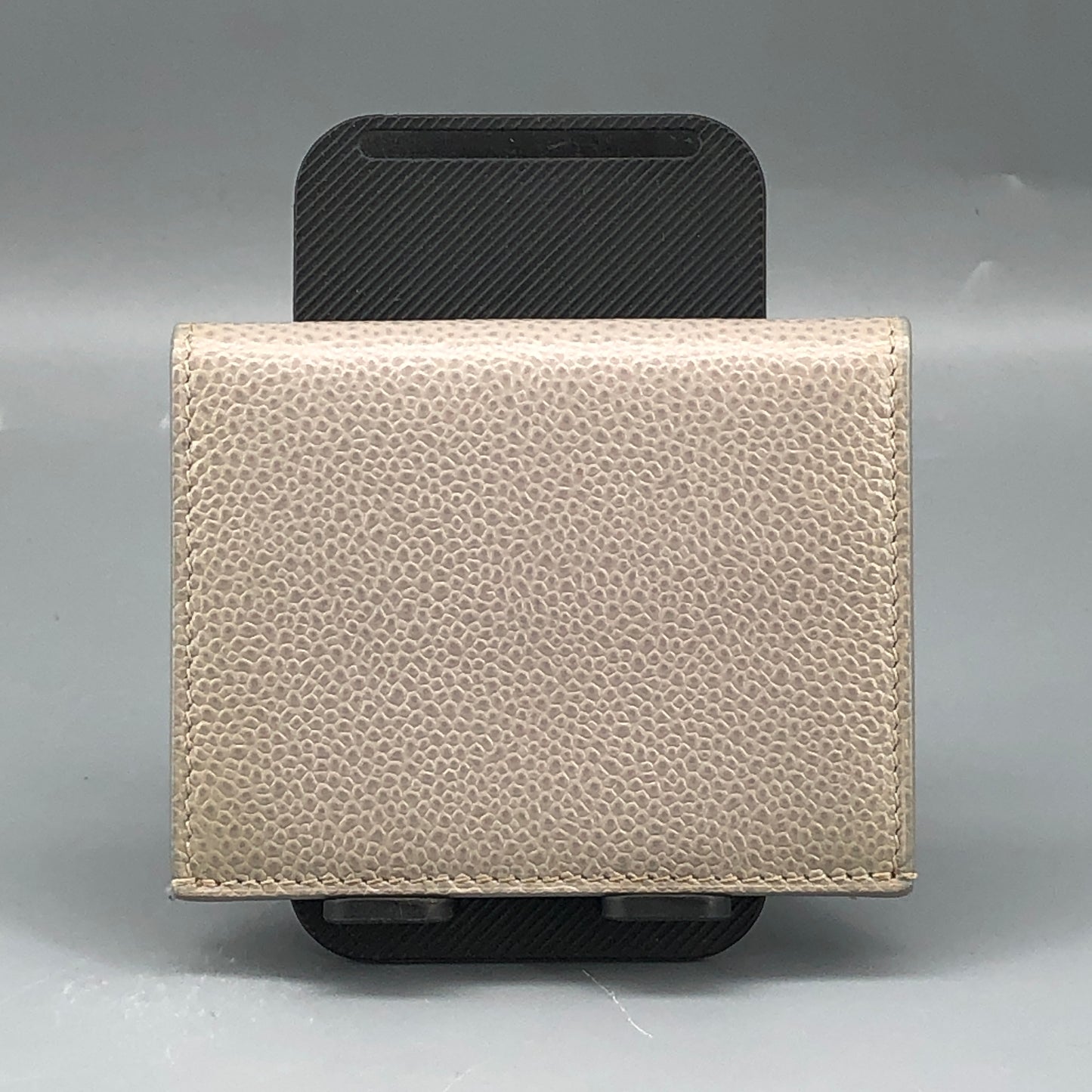Thom Browne Pebble Grain Leather Card Holder 10*8cm Grey