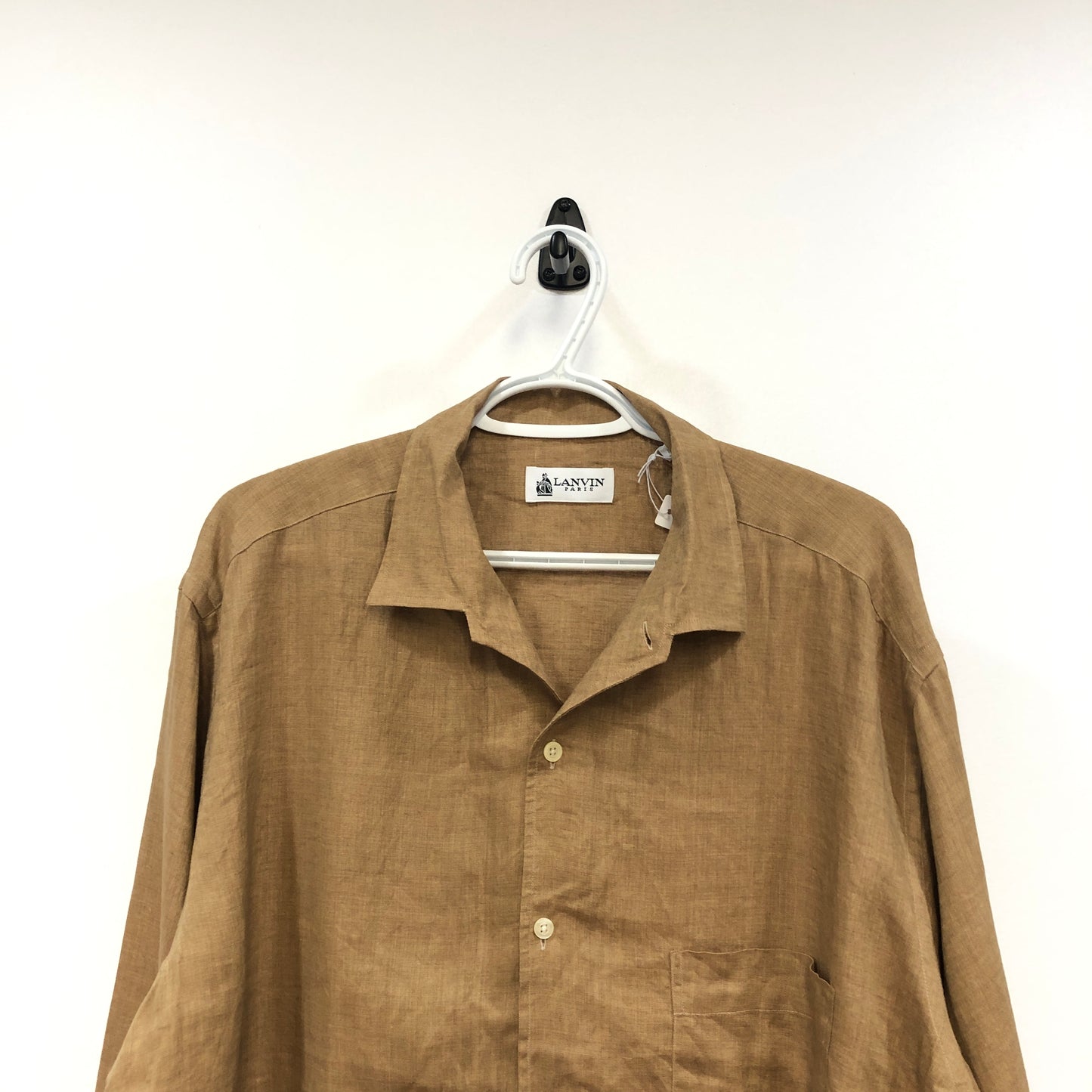 Lanvin Dark Goldenrod Linen Long Sleeve Shirt Size XL