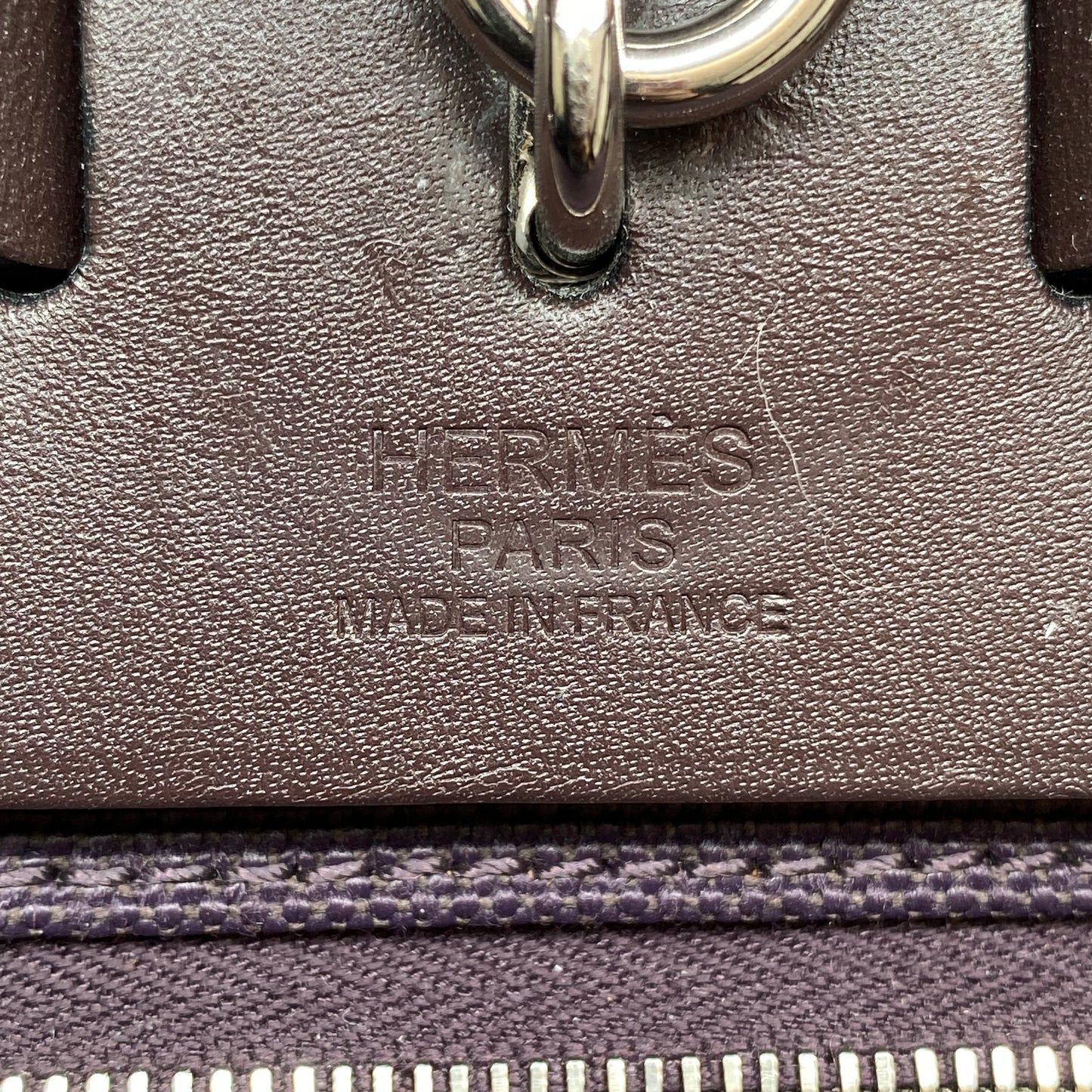 Hermes Herbag 31 Deep Grape Canvas Leather Shoulder Bag