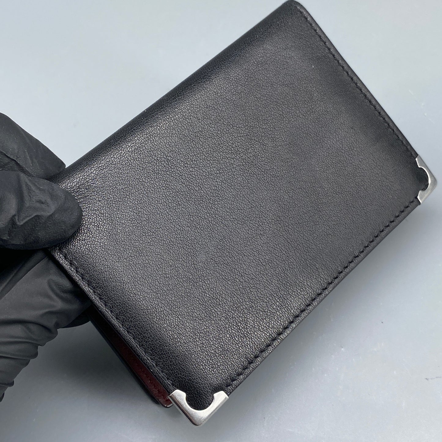 Cartier Black Smooth Leather Bi-fold Short Wallet