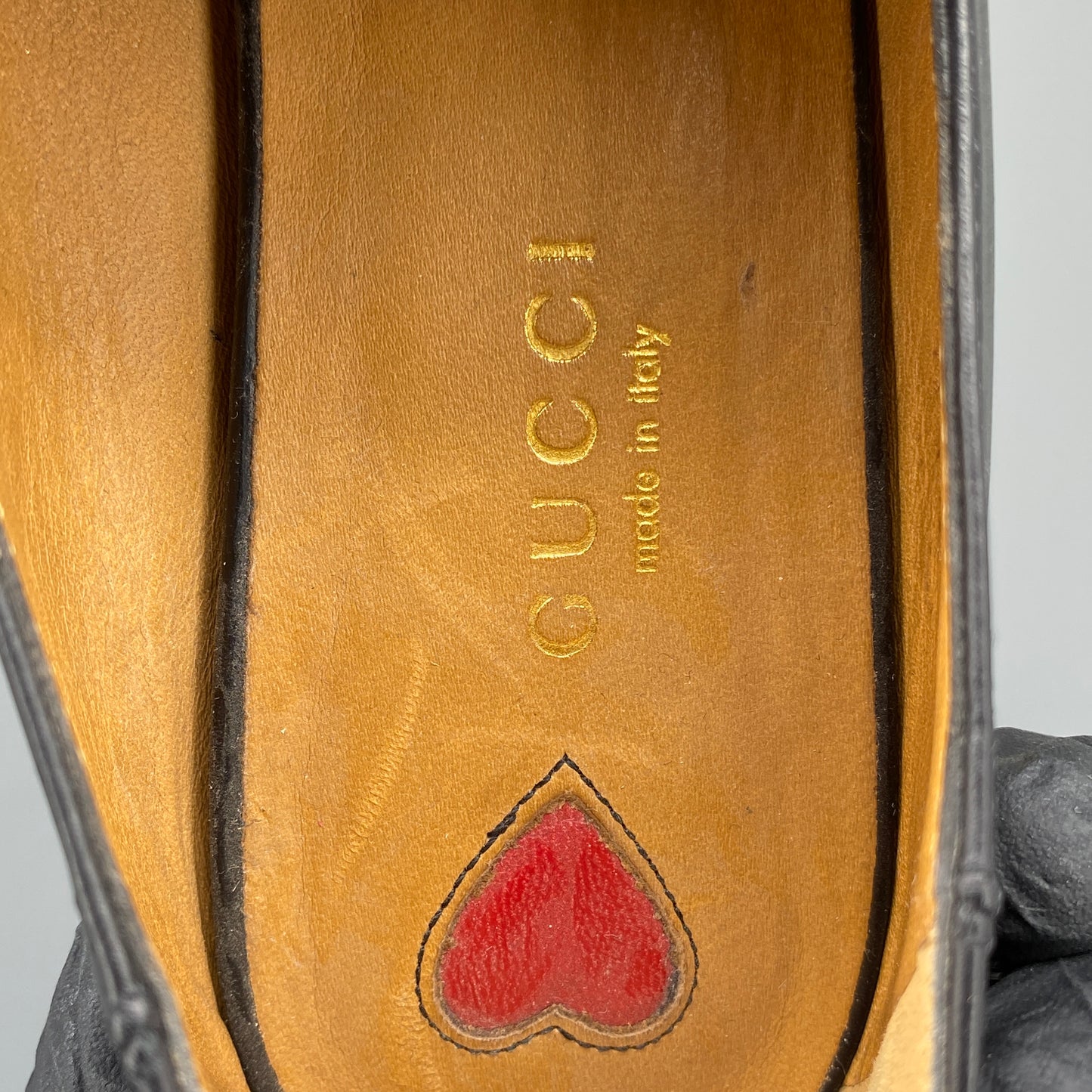 Gucci Women's Pearl Heel Loafers Size 35.5 Black