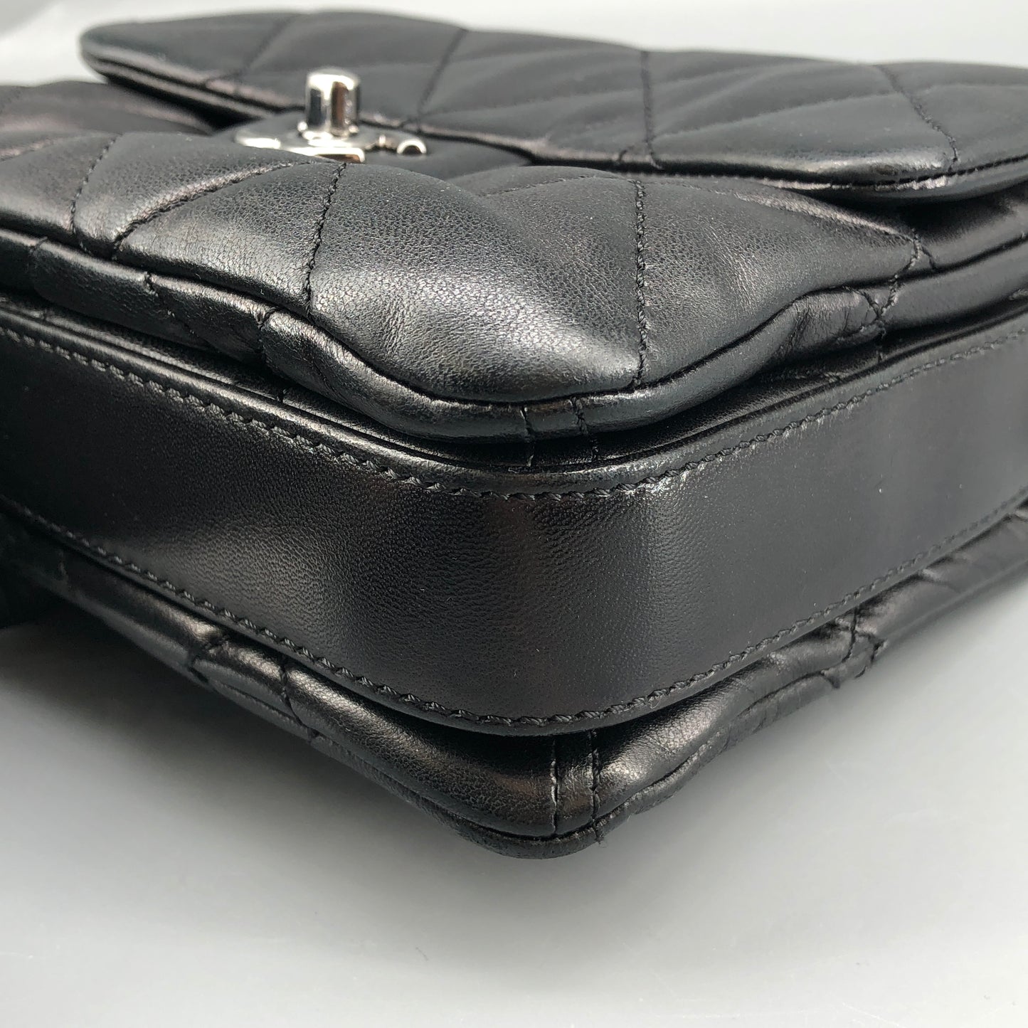 Chanel Lambskin Quilted Mini Chanel 3 Flap Black