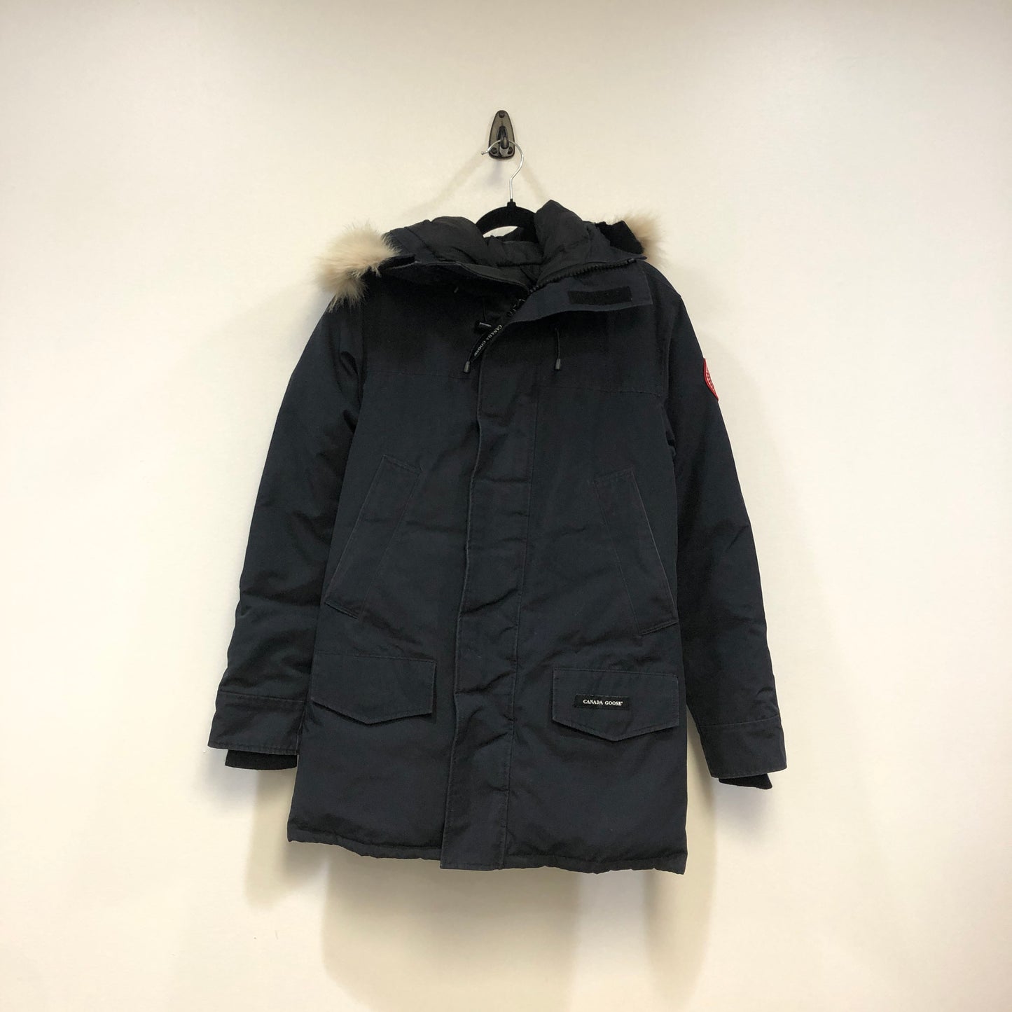 Canada Goose Black Fur‑Trim Hooded Parka Jacket Size S
