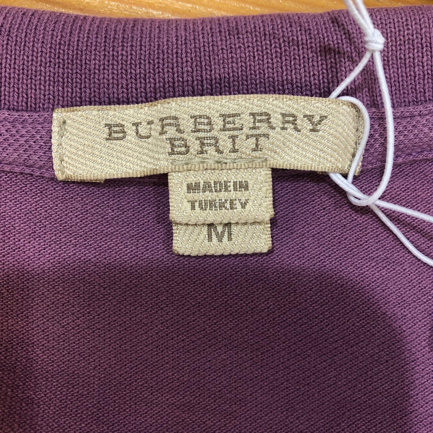 Burberry Brit Puff Short Sleeve Polo Shirt Size M Purple