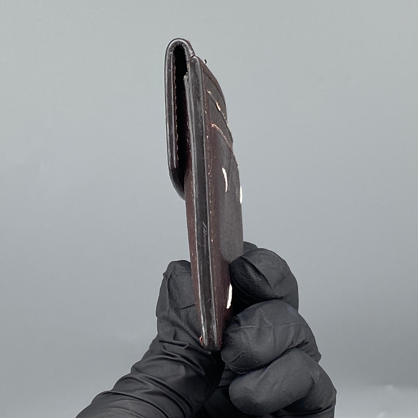 Maison Margiela Four Stitches Deep Brown Pebbled Leather Card Wallet