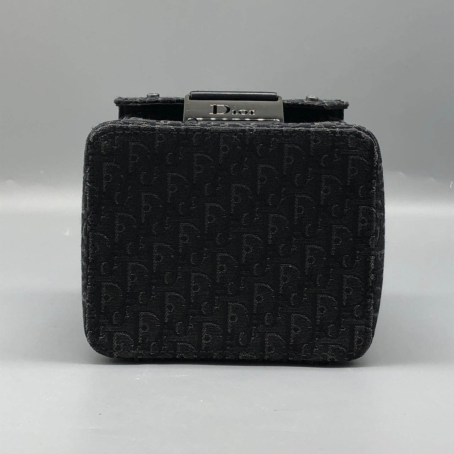 Christian Dior Black Oblique Canvas Box Bag