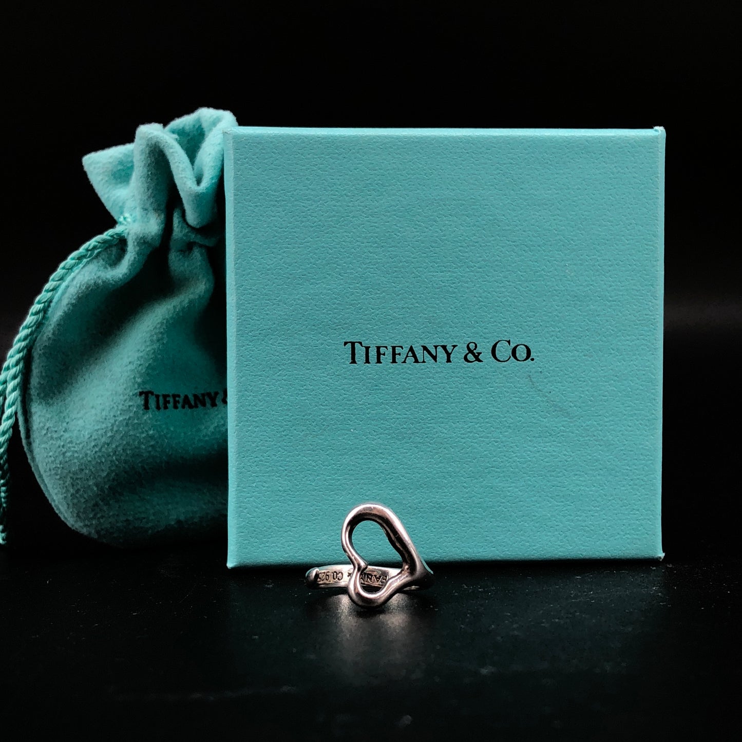 Tiffany & Co. Open Heart Ring 50mm 925 Sterling Silver