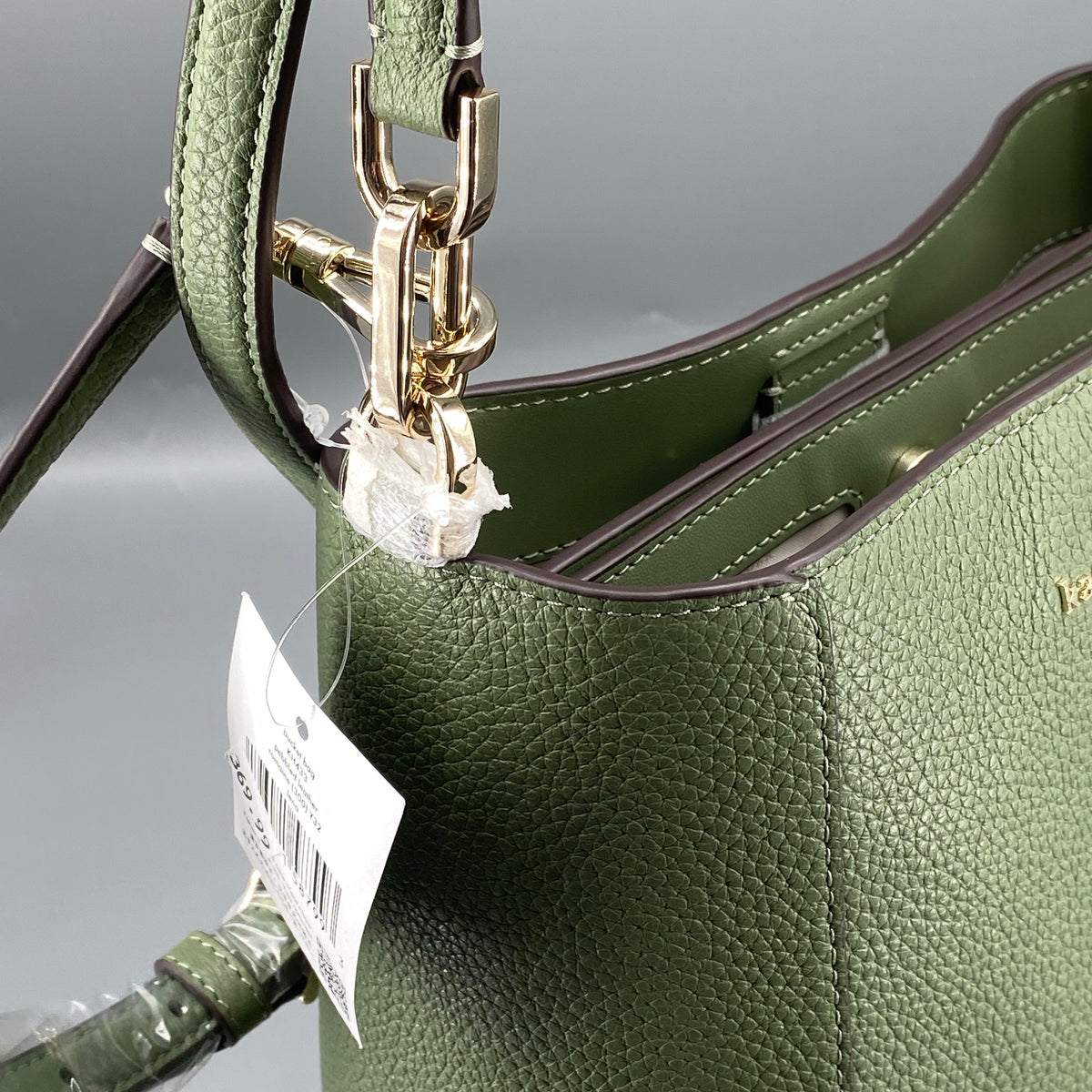 Kate Spade Green Pebbled Leather Bucket Shoulder Bag