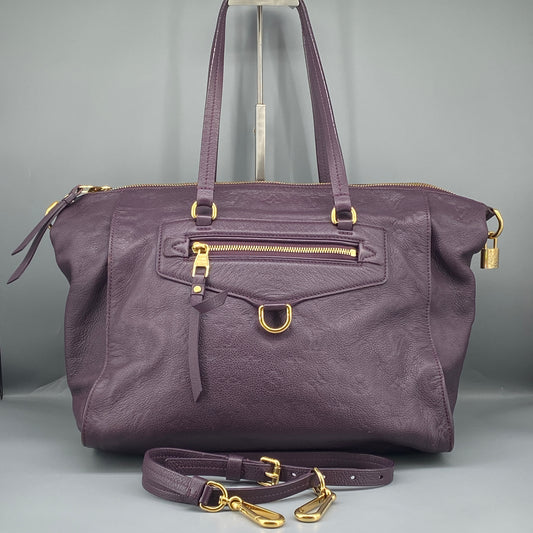 Louis Vuitton Leather Monogram Lumineuse Deep Purple Leather Tote Bag