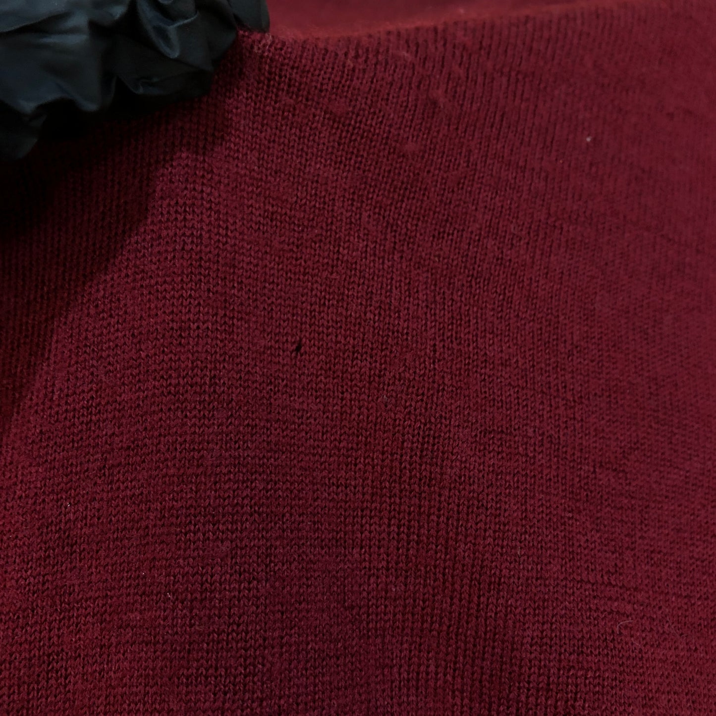 Burberry Burgundy Fine Knit Crew Neck Jumper Size S