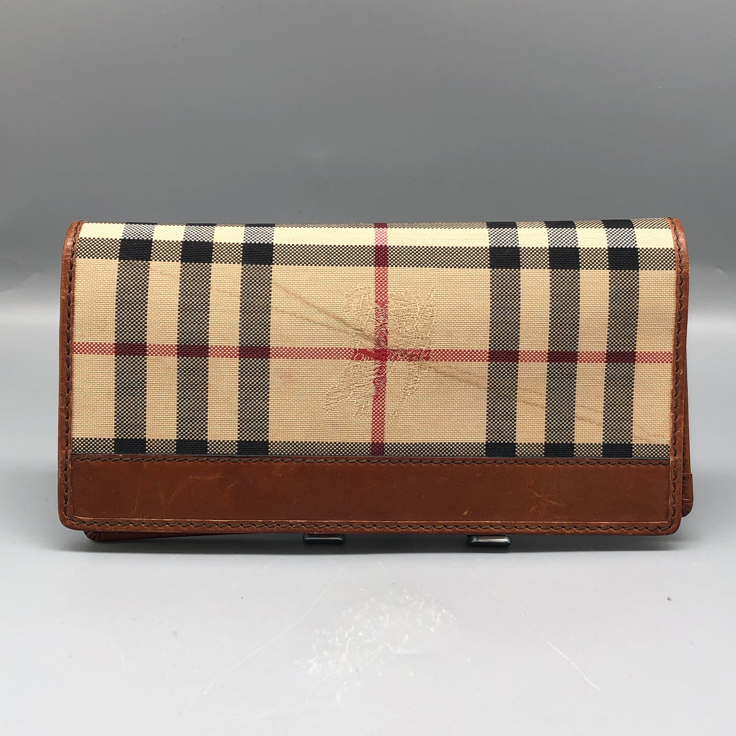 Burberry Beige/Brown Haymarket Check Long Wallet