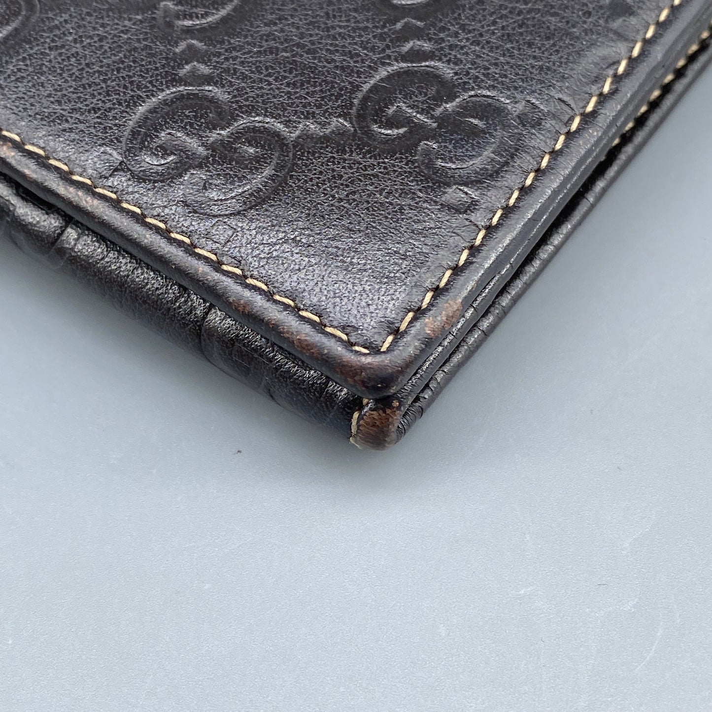 Gucci GG Embossed Deep Brown Leather Long Wallet