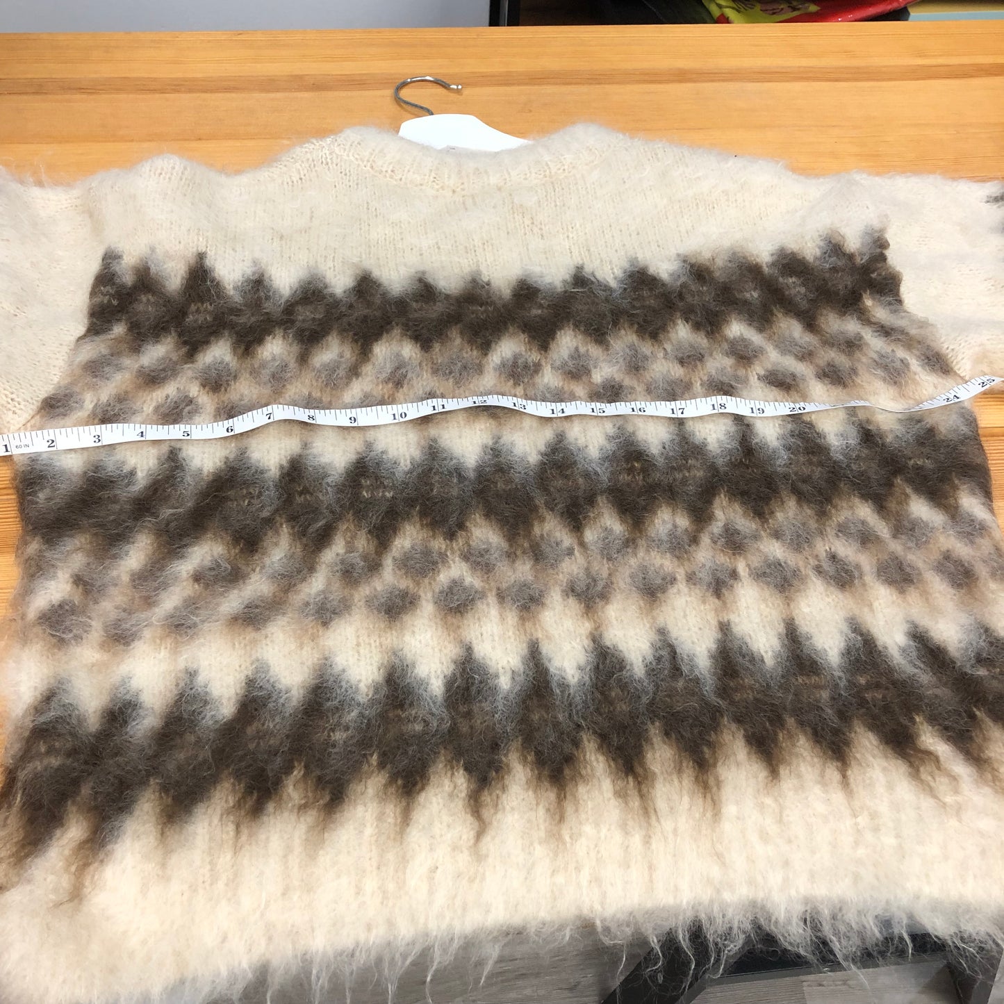 Celine Jacquard Knit Sweater Size L Brown