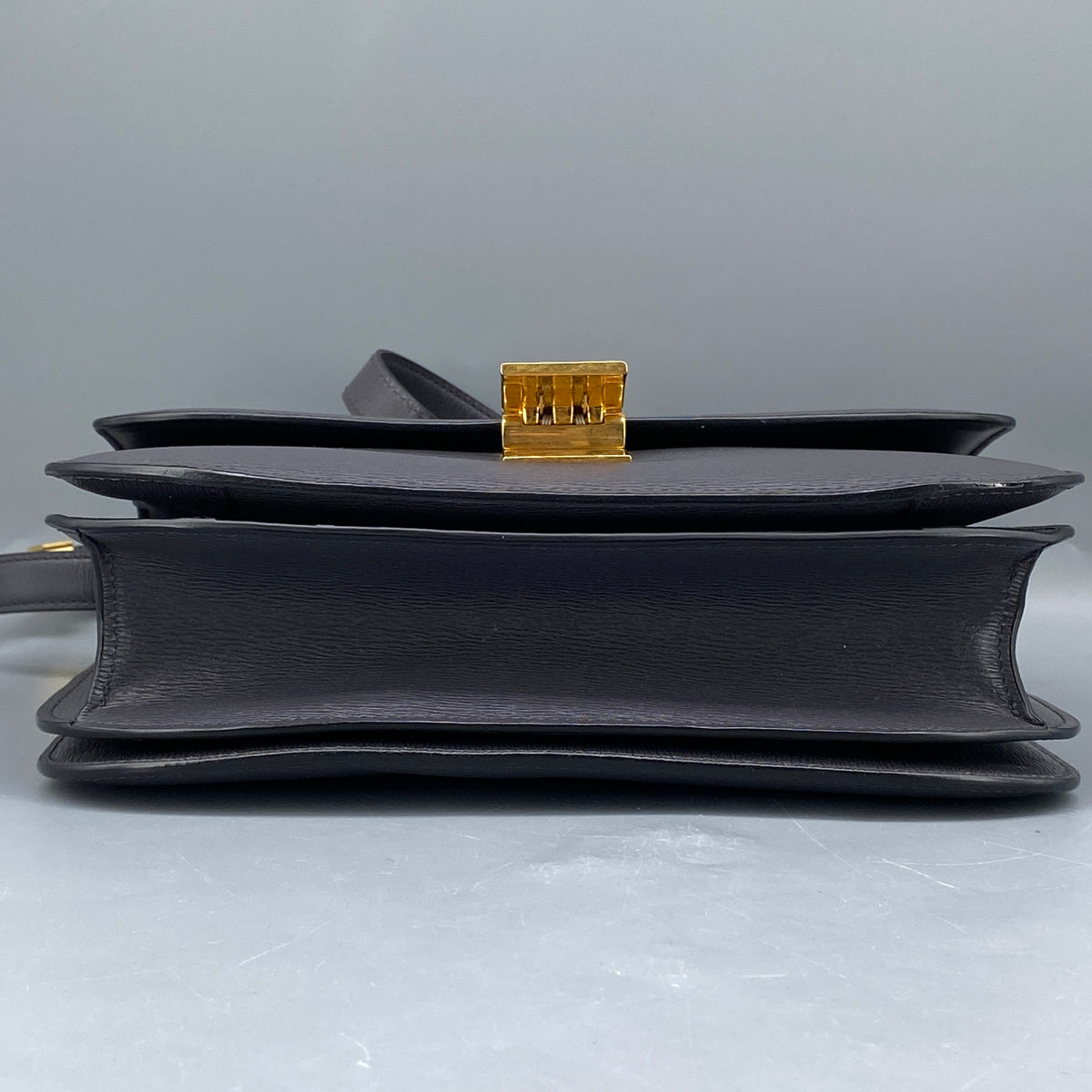 Celine Medium Liege Calfskin Classic Box Bag Deep Grey