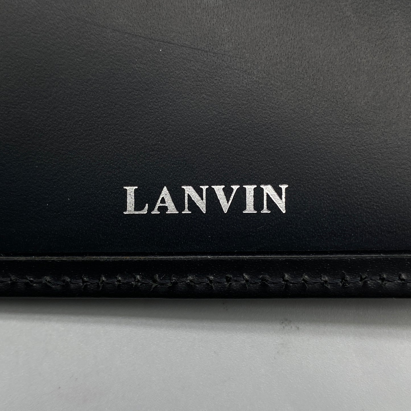 Lanvin Black Smooth Leather Bi-fold Short Wallet