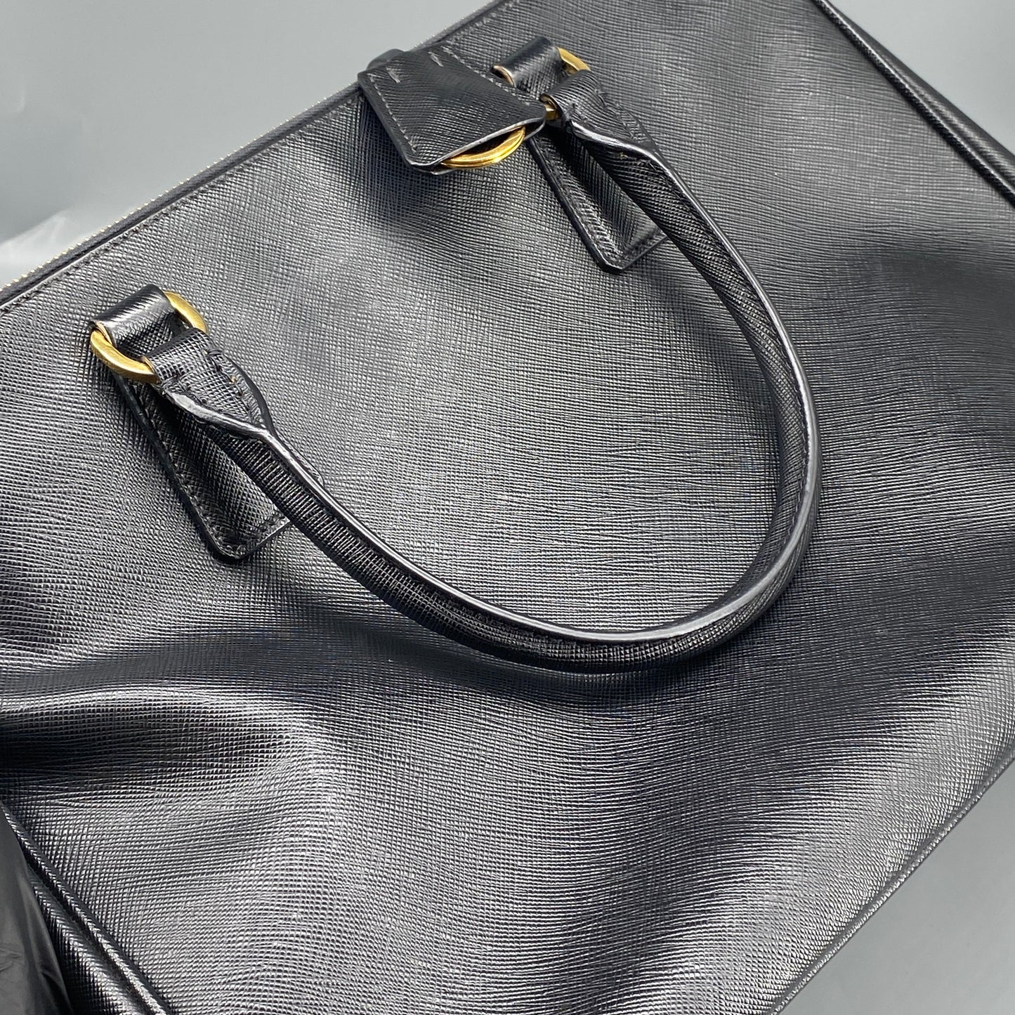 Prada Saffiano Leather  Galleria Tote Bag Black
