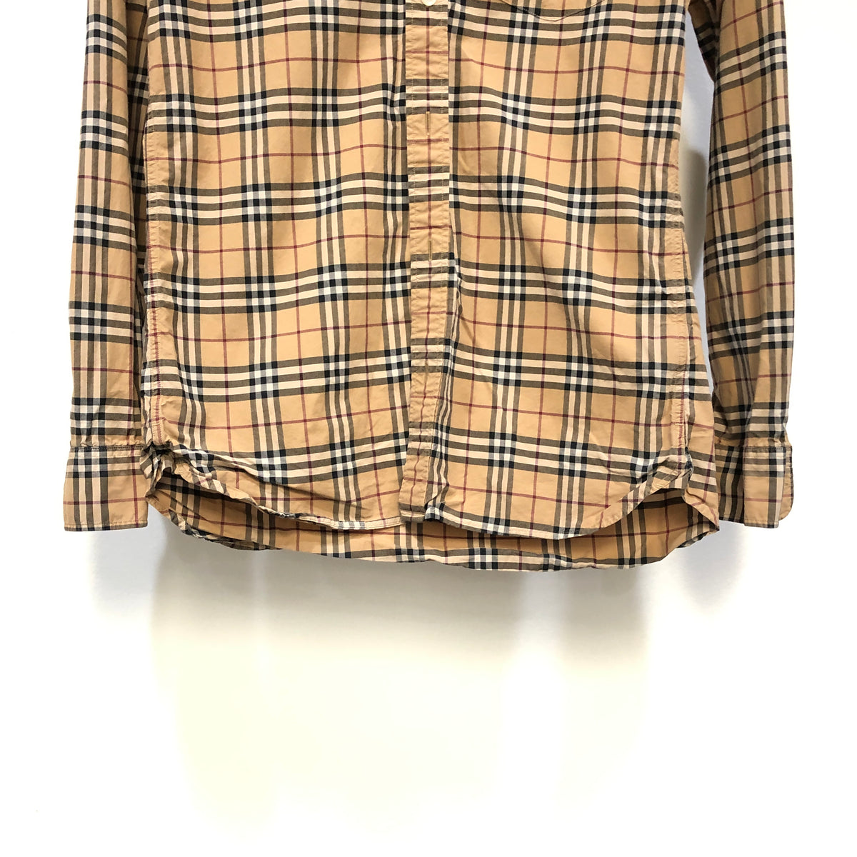 Burberry Khaki Vintage Check Long Sleeve Shirt Size S