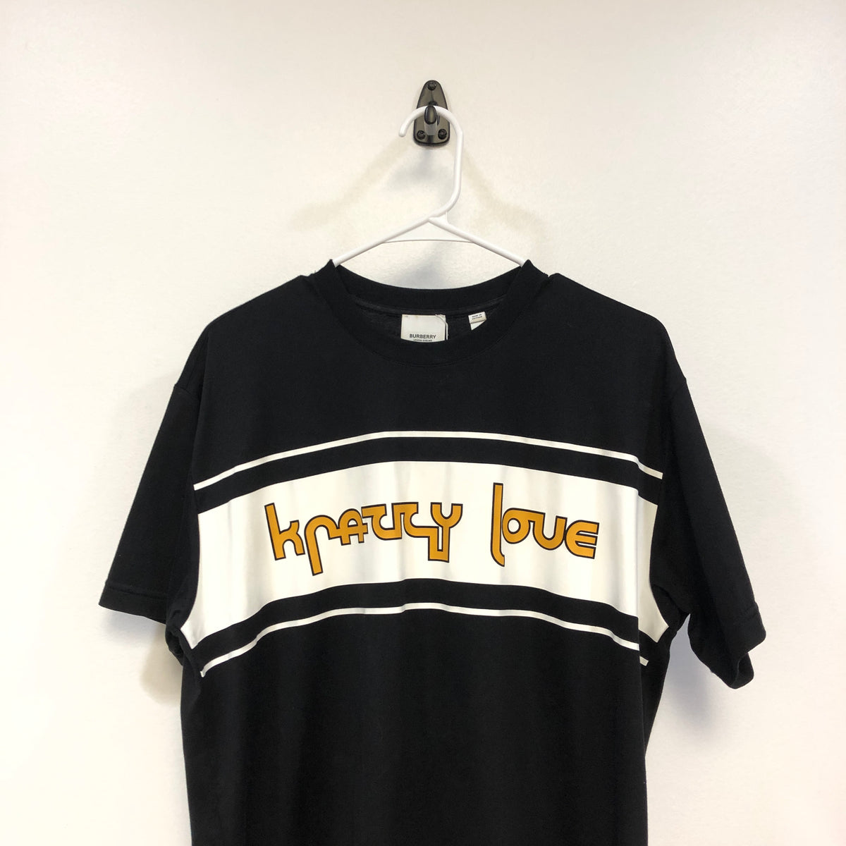 Burberry Black Graphic Print Crew Neck T-Shirt Size M