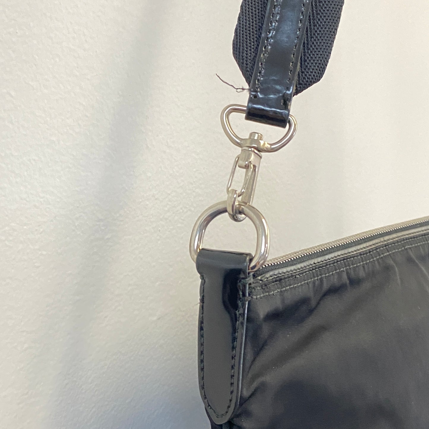 Prada Black Nylon Triangle Logo Crossbody Bag