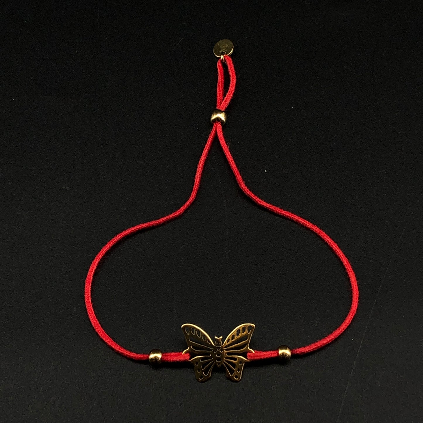 Christian Dior Butterfly Red Cord Bracelet
