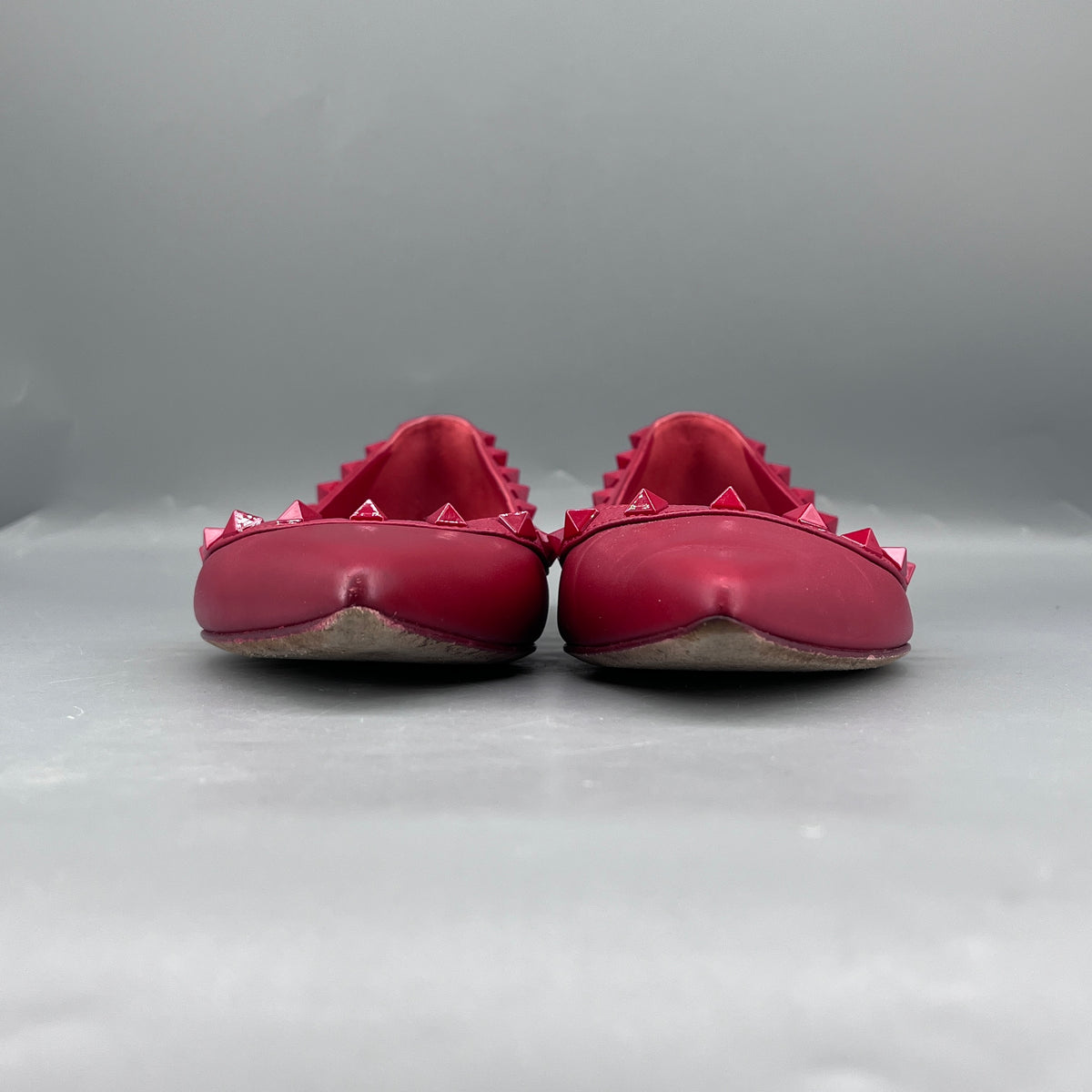 Valentino Red Leather Rockstud Pointed Toe Pumps size 37