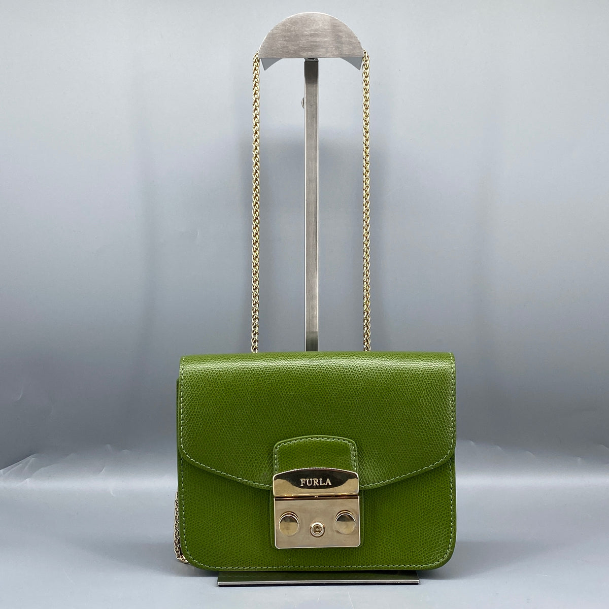 Furla Metropolis Green Leather Crossbody Bag