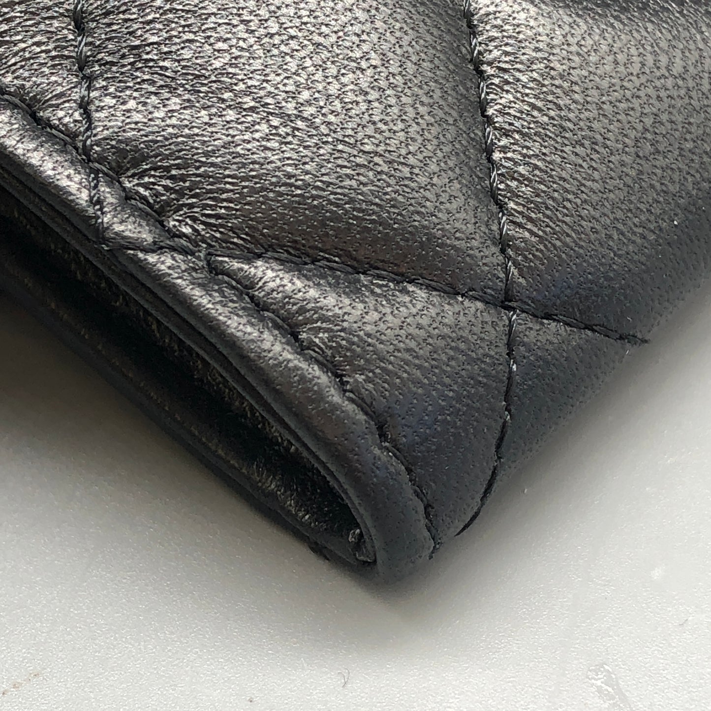 Chanel Black Quilted Lambskin Compact Wallet