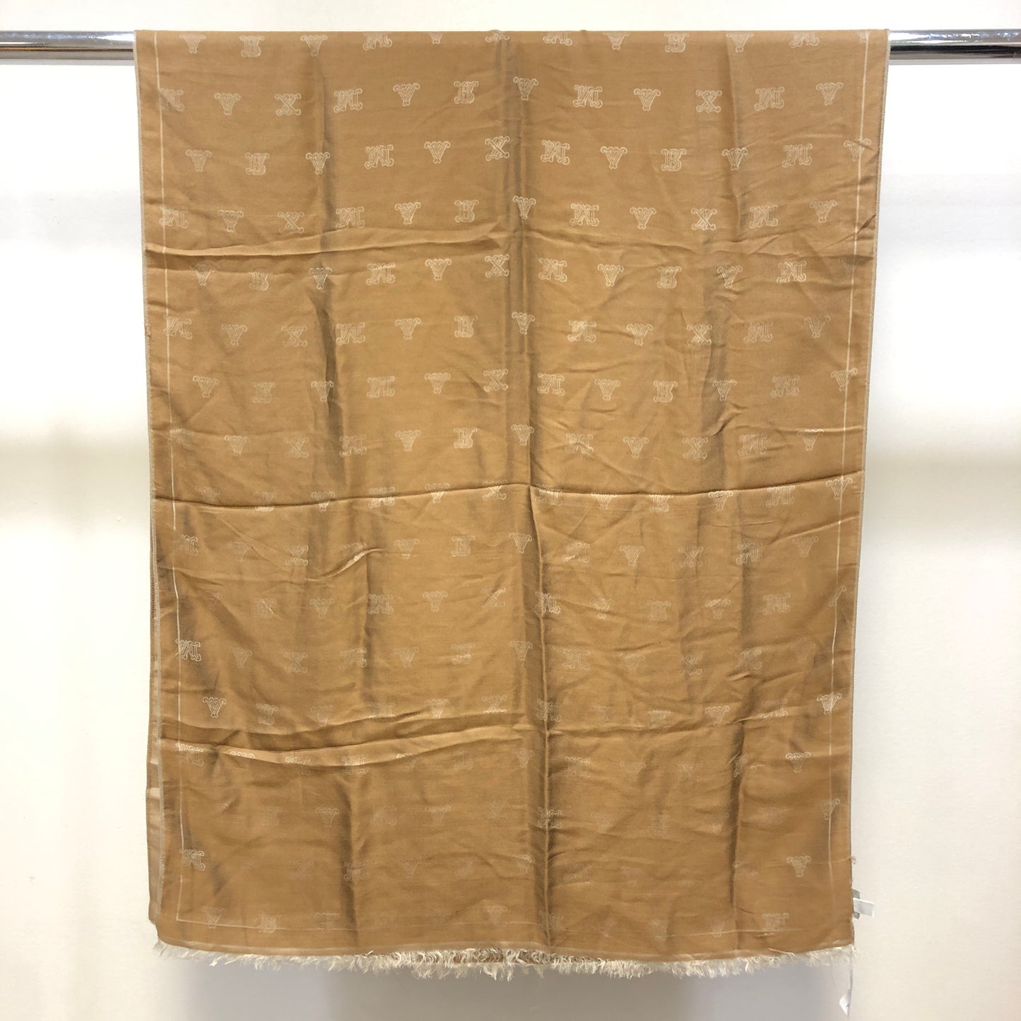 Max Mara Brown Monogram Large Shawl Scarf 192×74cm