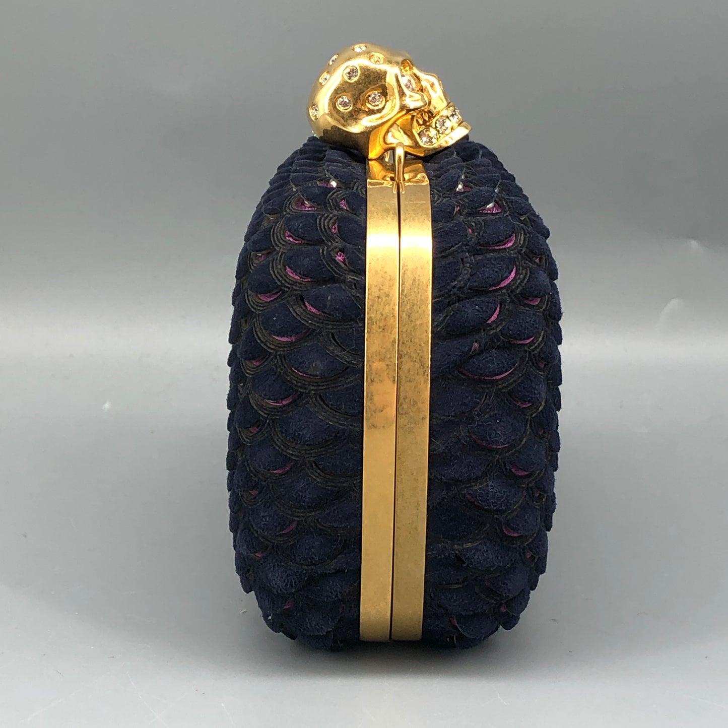 Alexander McQueen Skull Clutch Navy/Pink