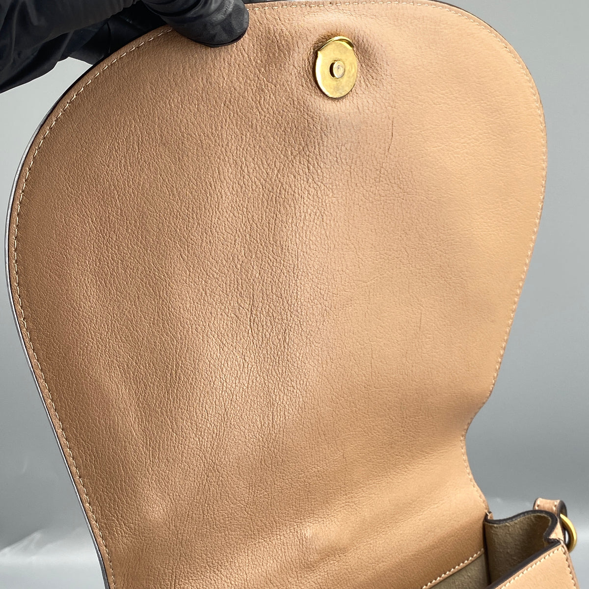 Chloe Nile Ring Crossbody Bag Nude Leather