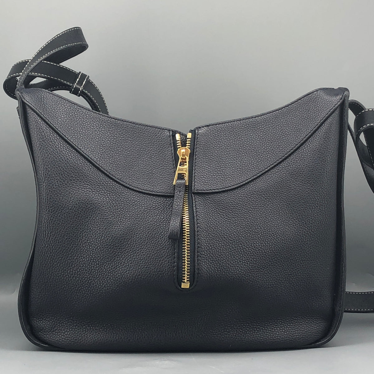 Loewe  Dark Blue Hammock Grained Leather Shoulder Bag