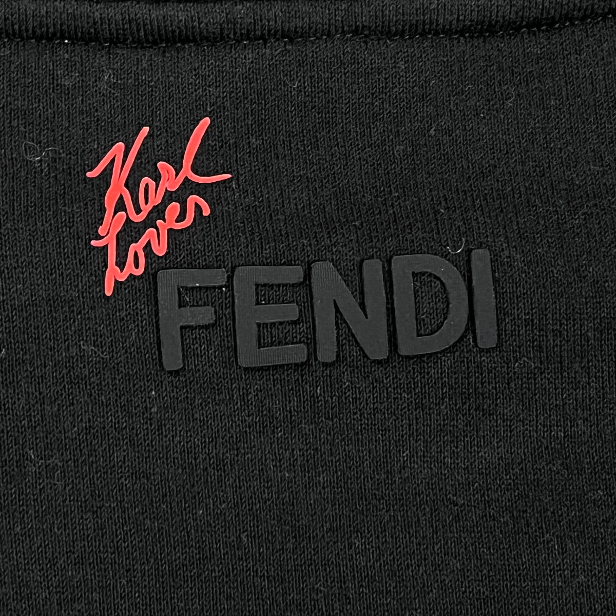 Fendi Black Cropped Crew Neck Sweatshirt Karl Print On Sleeve