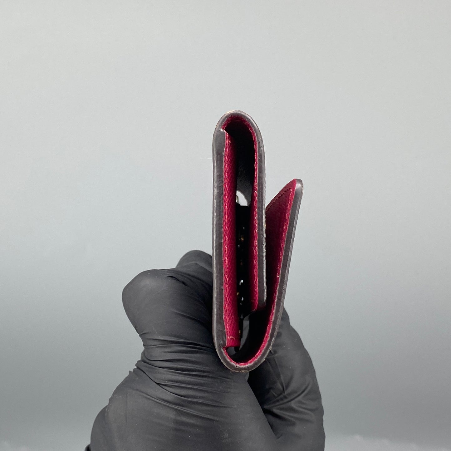 LV Monogram Canvas Red Snap Key Case