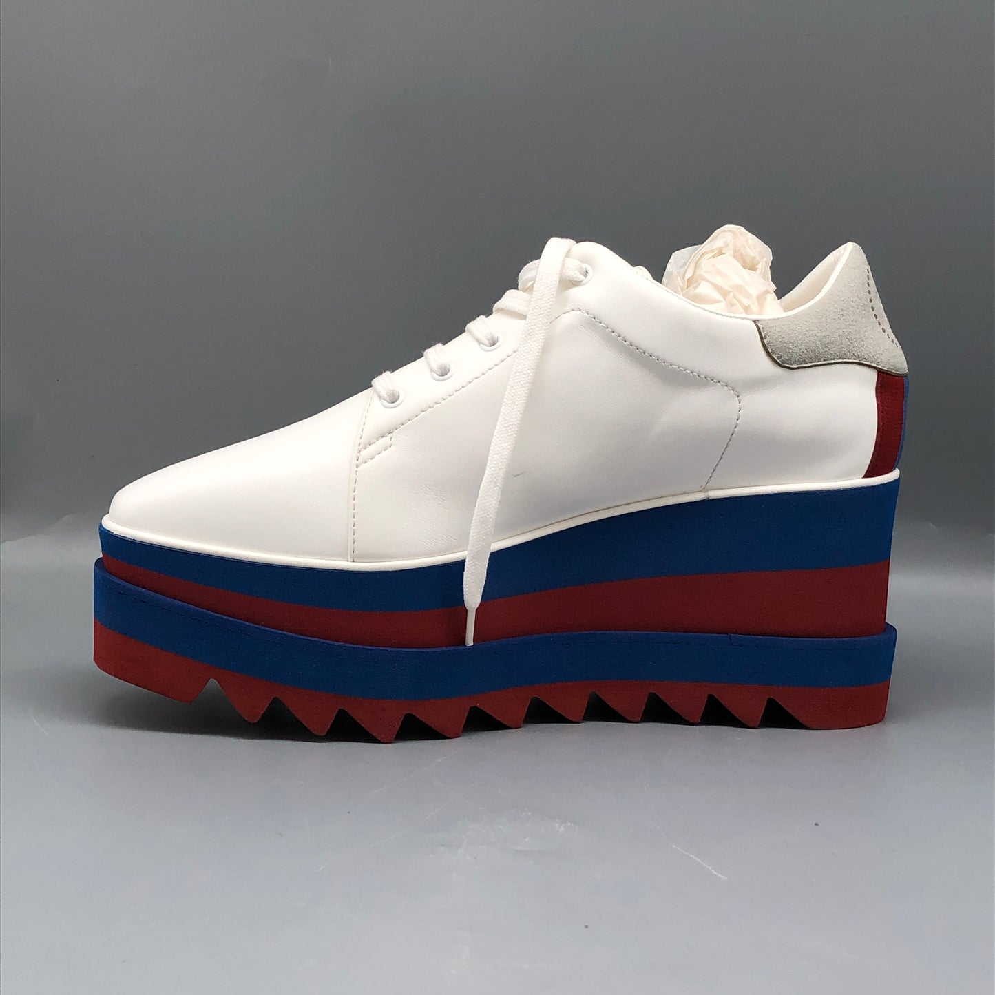 Stella McCartney White/Blue/Red Platform Sneakers Women's Shoes Size 36