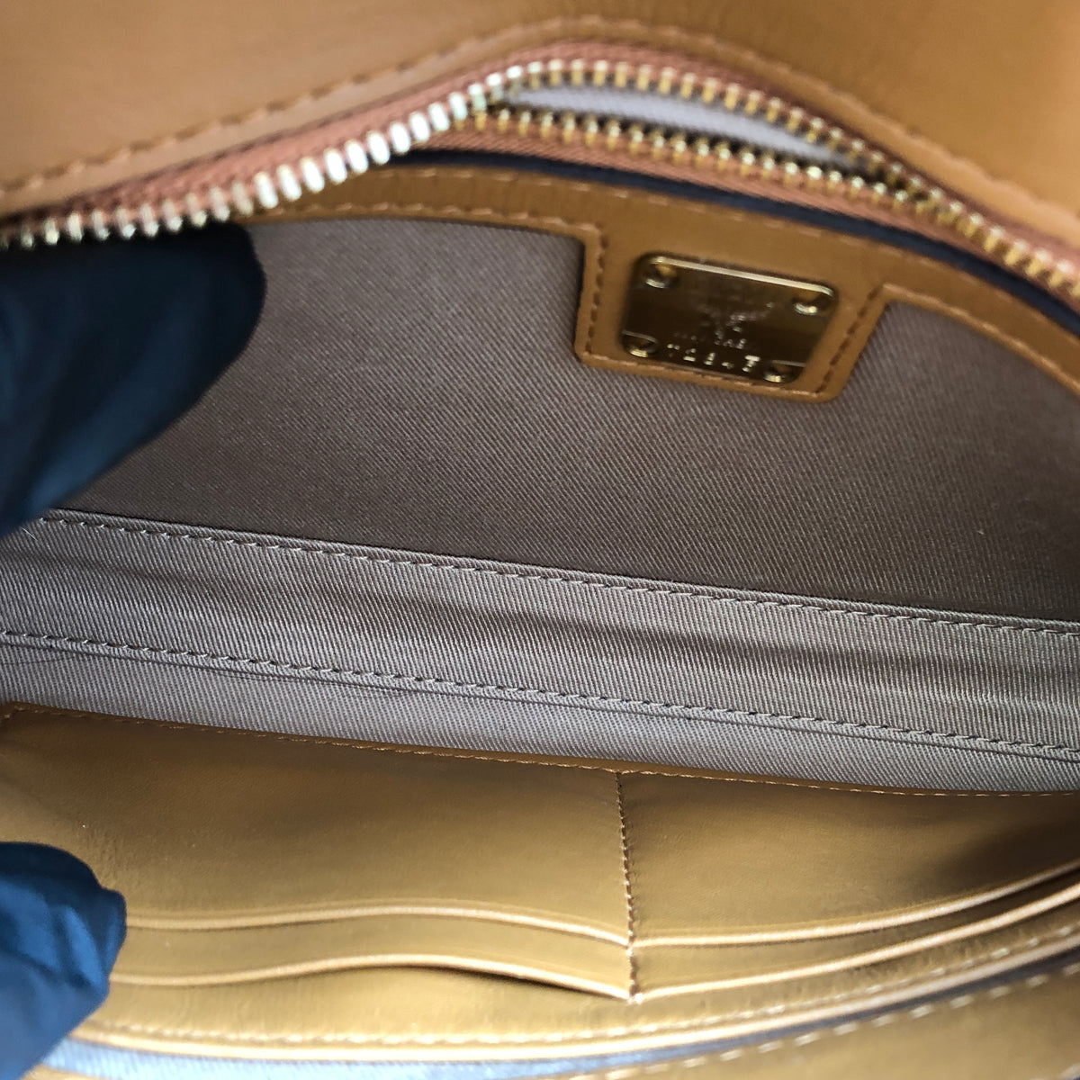 MCM Brown Visetos Chain Shoulder Bag