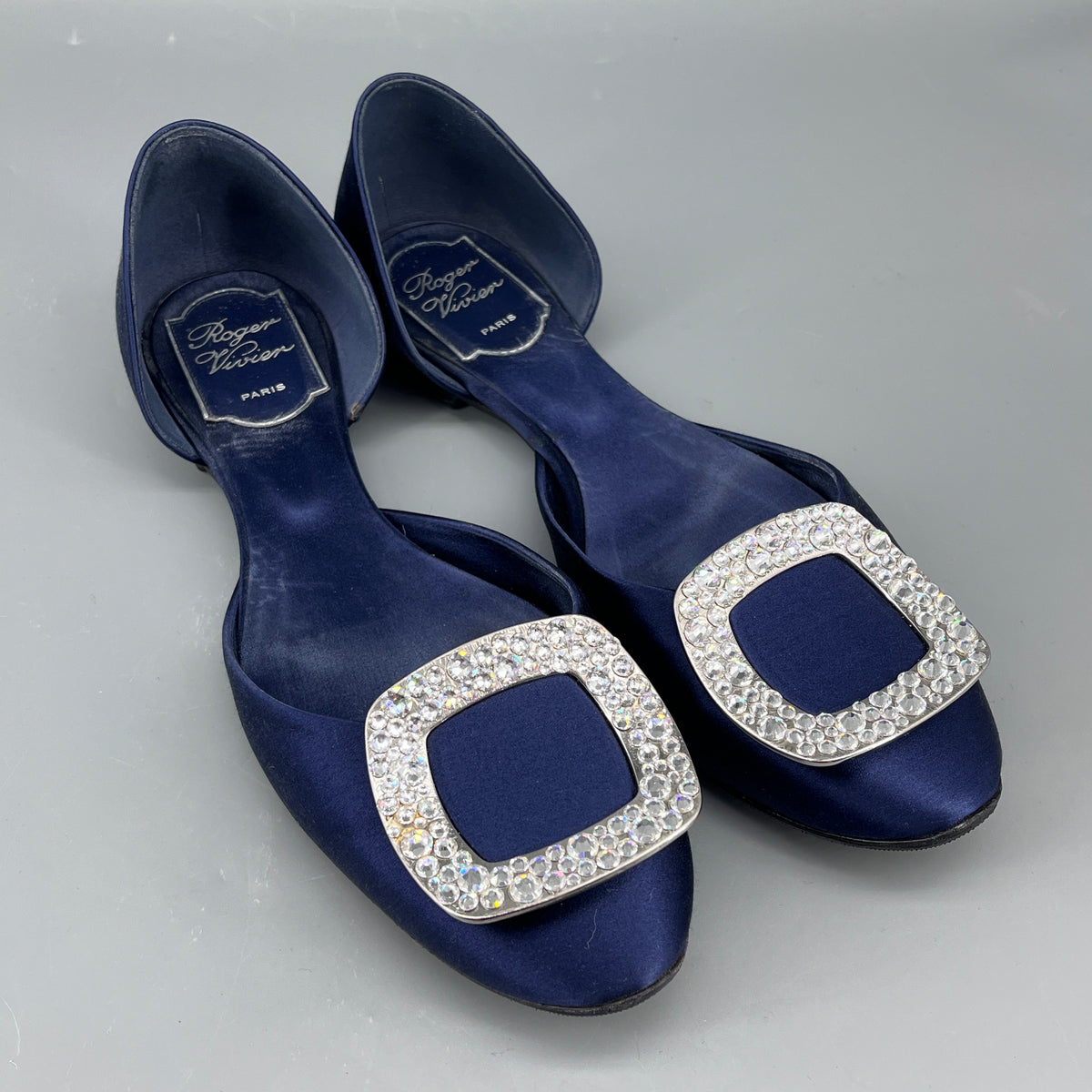 Roger Vivier Deep Blue Women D'Orsay Flat Shoes Size 36.5
