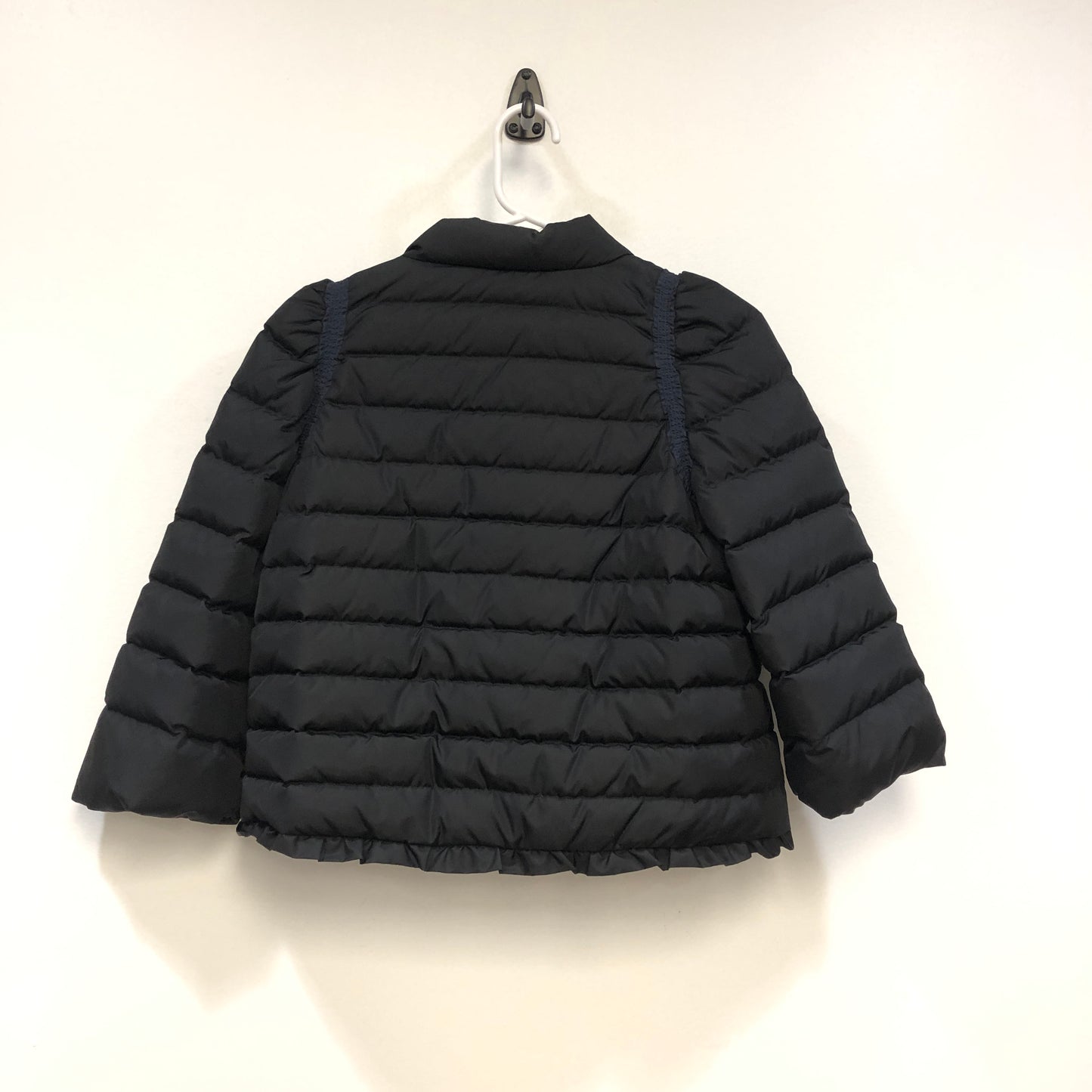 Miu Miu Black Ruffle Trim Quilted Down Jacket Size 36