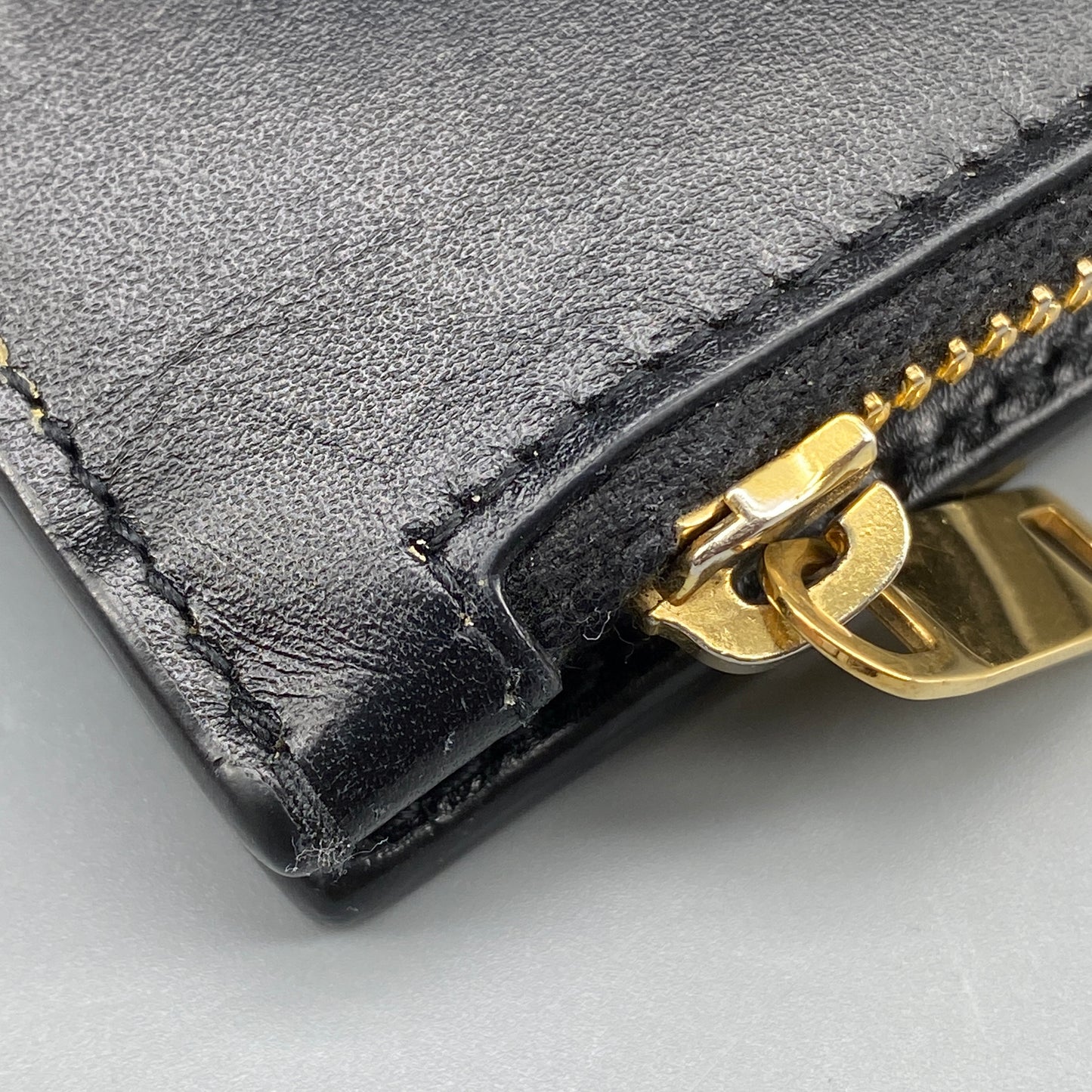 Saint Laurent Smooth Black Calfskin Bifold Wallet With Side Zipper
