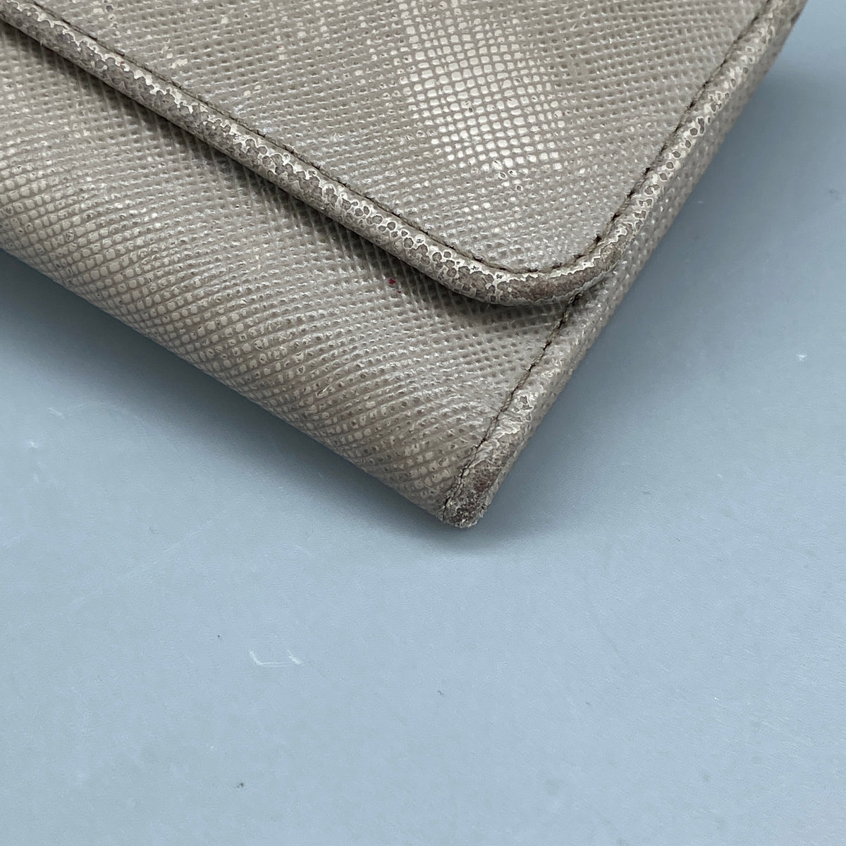 Prada Grey Saffiano Leather Key Wallet