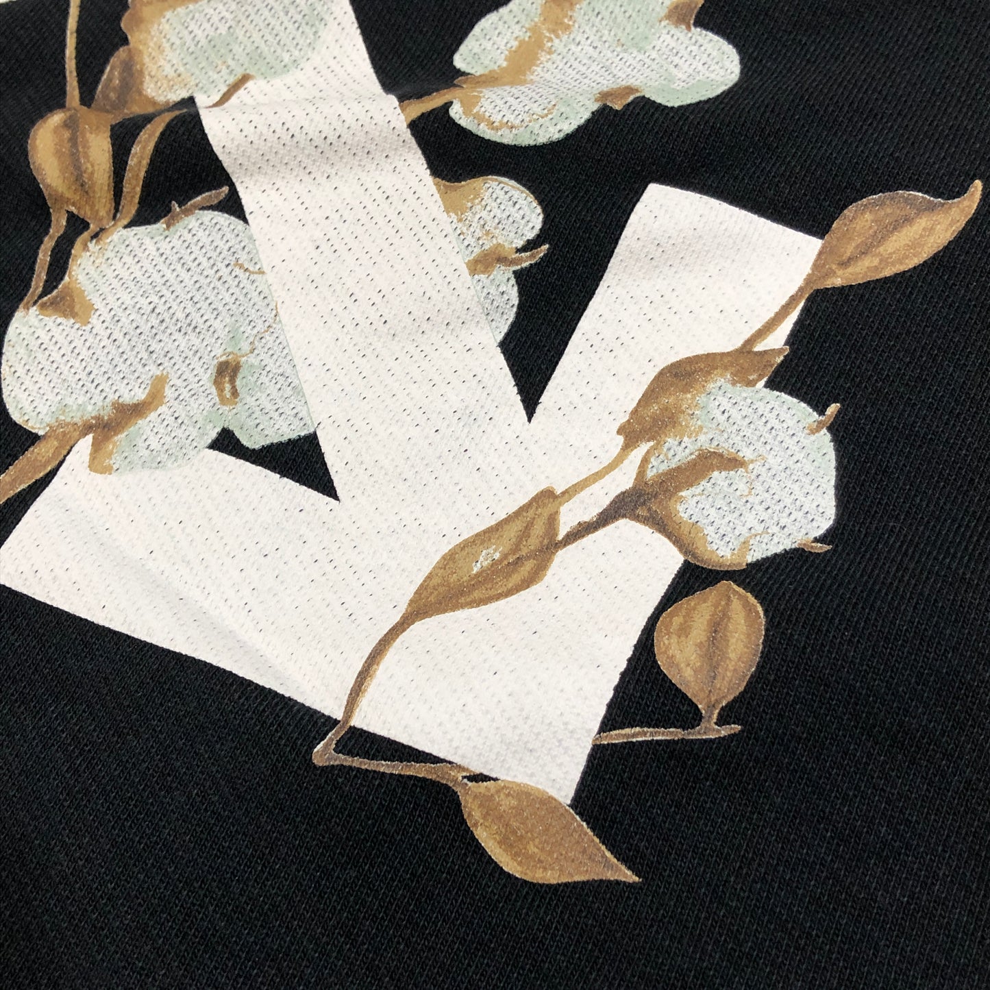 Off-White Black Floral Arrow Print Long Sleeve Top Size M