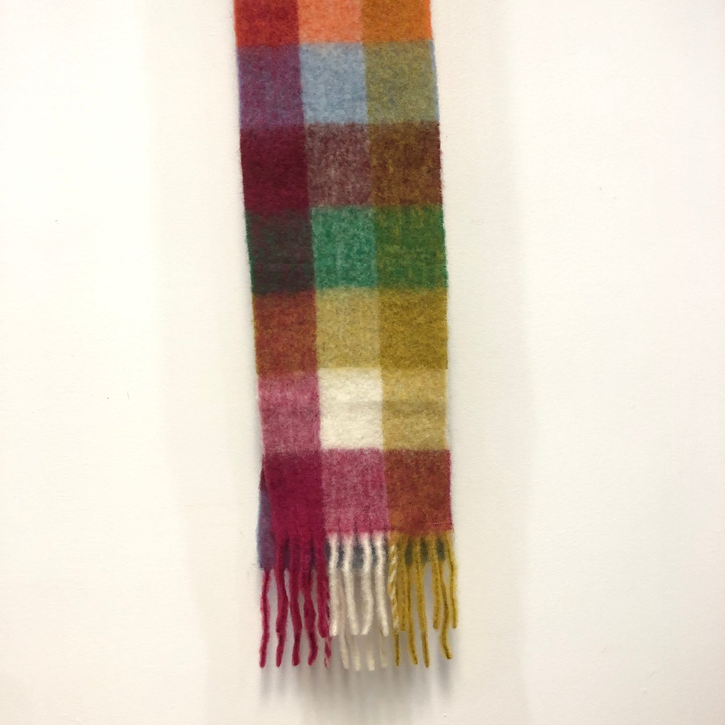 Acne Studios Multi‑Color Check Fringe Scarf 218*28cm