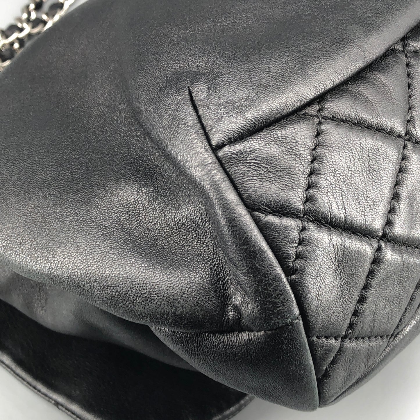 Chanel Lambskin Quilted Large Trianon Messenger Flap Black