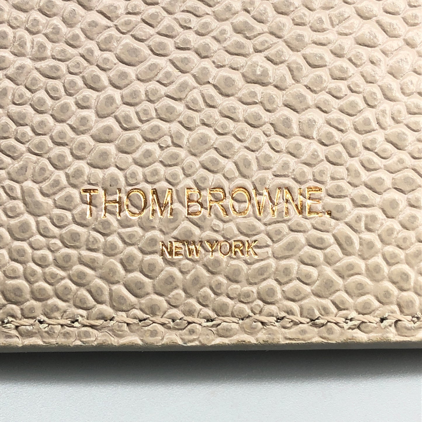 Thom Browne Pebble Grain Leather Card Holder 10*8cm Grey
