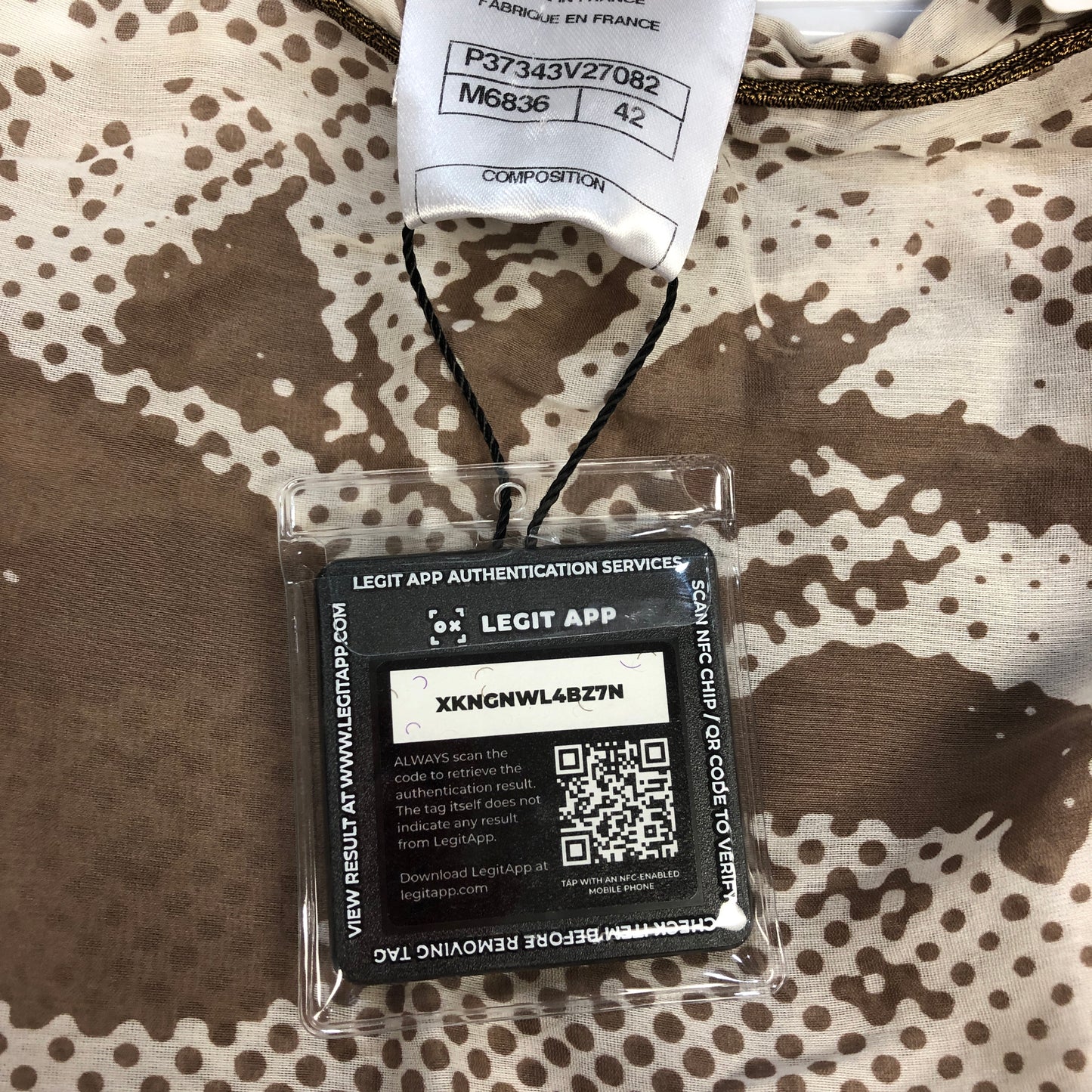 Chanel Cream/Brown Lion Print Top Size 42