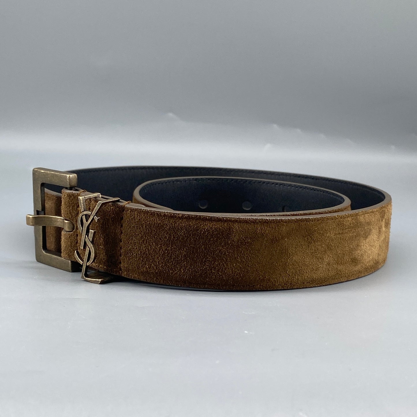 Saint Laurent Brown Suede Belt 80cm