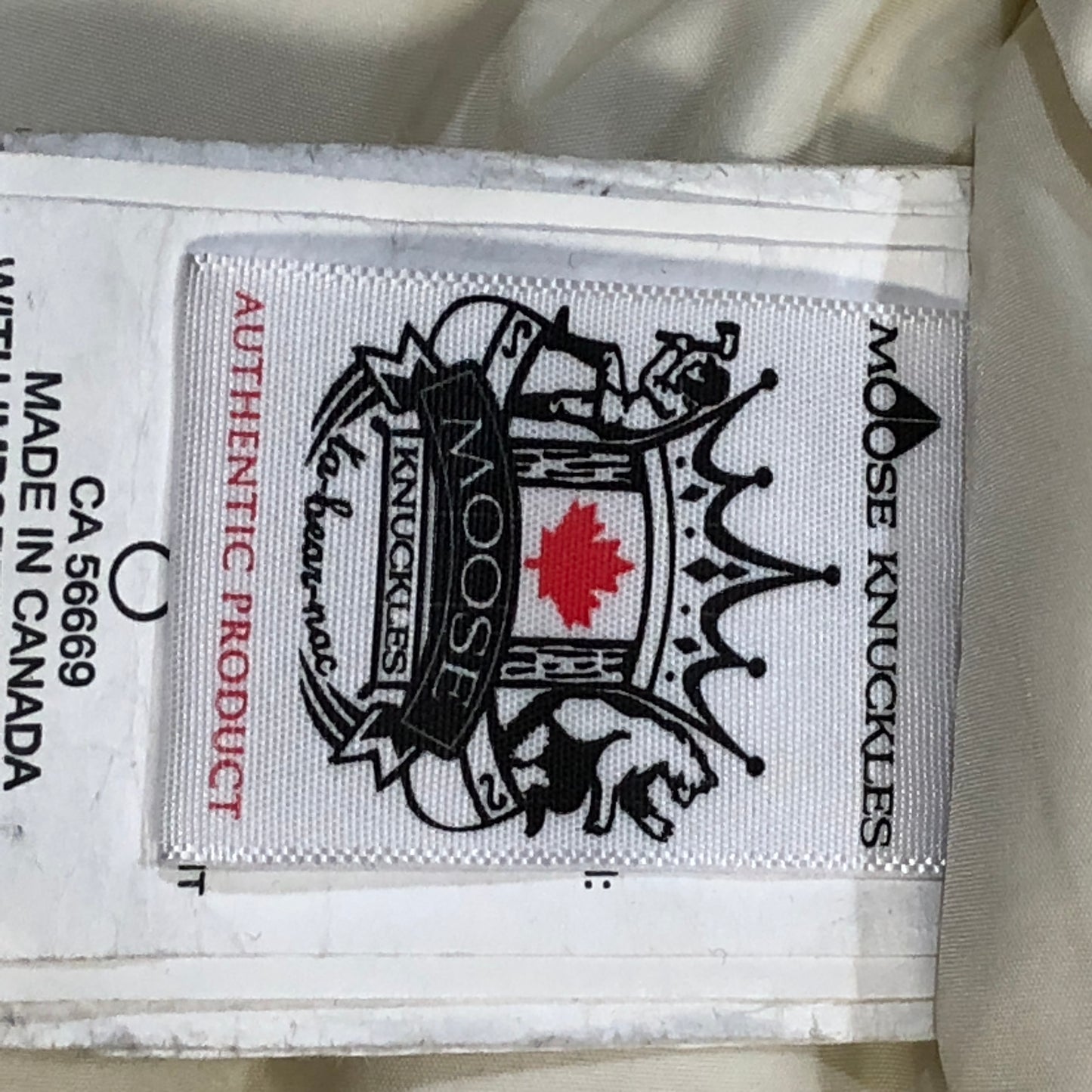 Moose Knuckles White Hooded Down Jacket Size L