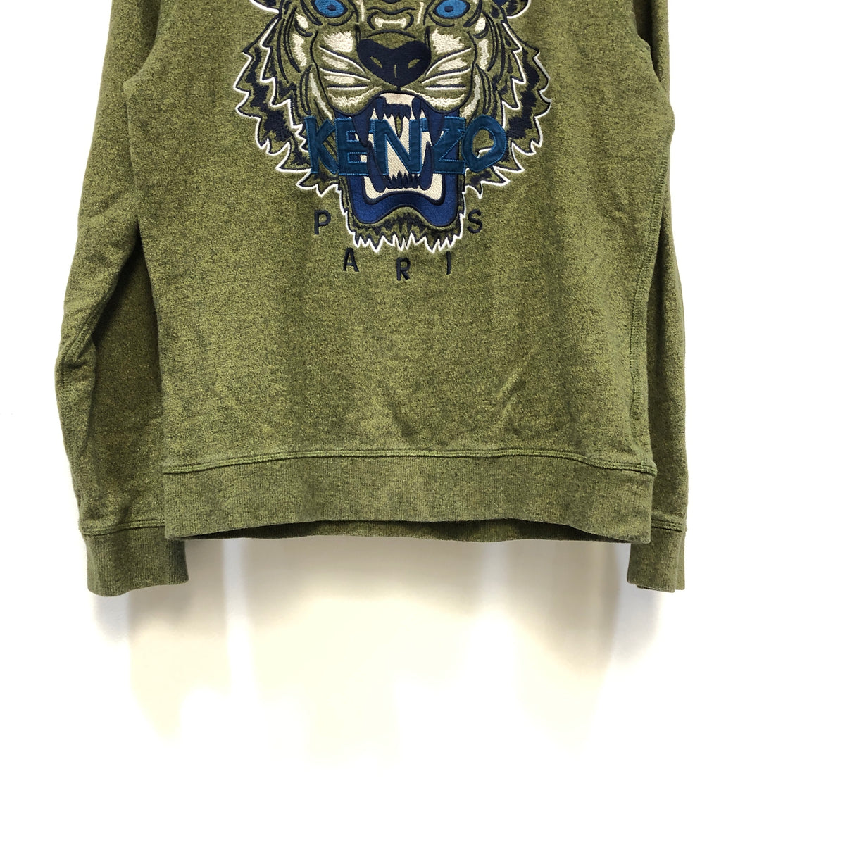 Kenzo Olive Green Tiger Head Long Sleeve Sweatshirt Size S